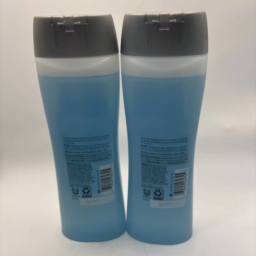 Lot Of 2 Suave Essentials Waterfall Mist Refreshing Shampoo 15 oz NEW